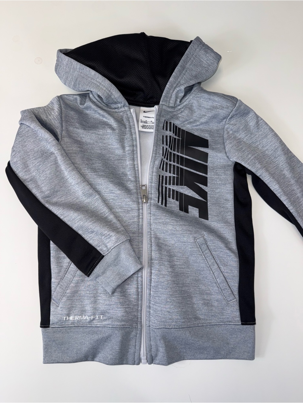 Nike Grey and Black Full‑Zip Bomber Jacket